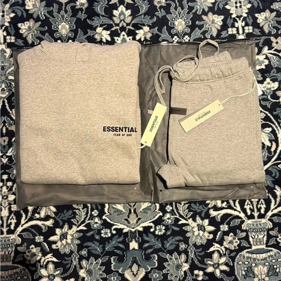 🔥🔥🔥 Essential Fear of God Dark Oatmeal Combo Set (XS) - Picture 5 of 11